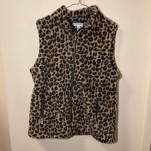 Cheetah Print Sherpa vest